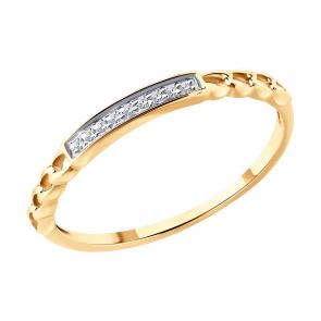 Золотое кольцо SOKOLOV с бриллиантом 1012848 фото