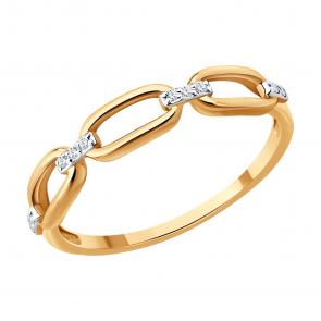 Золотое кольцо SOKOLOV с бриллиантом 1012852 фото