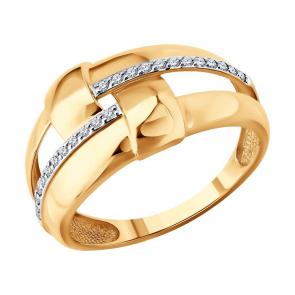 Золотое кольцо SOKOLOV с бриллиантом 1012866 фото