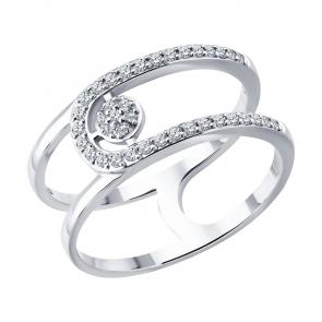 Кольцо из белого золота SOKOLOV с бриллиантом 1012870-3 фото