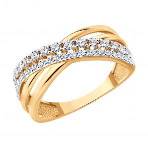 Золотое кольцо SOKOLOV с бриллиантом выращенным 1012874-5 фото