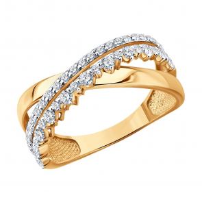 Золотое кольцо SOKOLOV с бриллиантом выращенным 1012887-5 фото