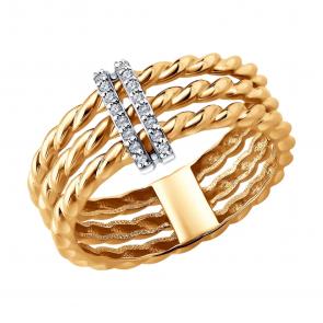 Золотое кольцо SOKOLOV с бриллиантом 1012901 фото