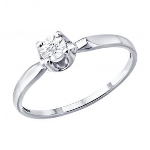 Золотое кольцо SOKOLOV с бриллиантом 1012904-3 фото