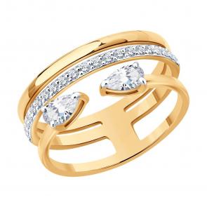 Золотое кольцо SOKOLOV с бриллиантом выращенным 1012923-5 фото