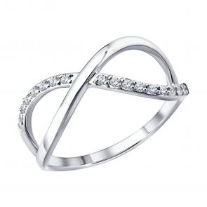 Кольцо из белого золота SOKOLOV с бриллиантом выращенным 1012928-3-5 фото