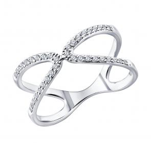 Кольцо из белого золота SOKOLOV с бриллиантом выращенным 1012929-3-5 фото