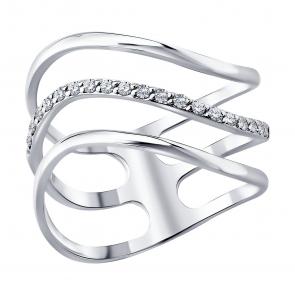 Кольцо из белого золота SOKOLOV с бриллиантом выращенным 1012932-3-5 фото