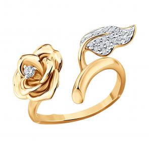 Золотое кольцо SOKOLOV с бриллиантом 1012968 фото