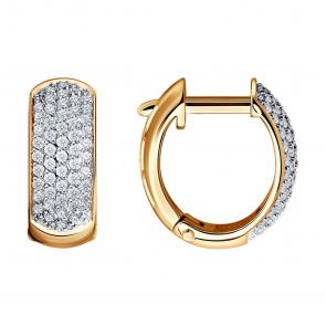 Золотые серьги SOKOLOV с бриллиантом 1020152 фото