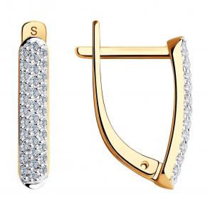 Золотые серьги SOKOLOV с бриллиантом 1020198 фото