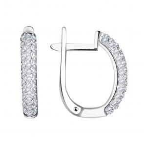 Серьги из белого золота Александра с бриллиантом 1020350сб фото