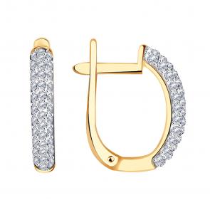 Золотые серьги Александра с бриллиантом 1020350ск фото