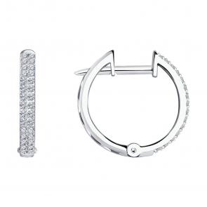 Серьги из белого золота SOKOLOV с бриллиантом 1020520 фото