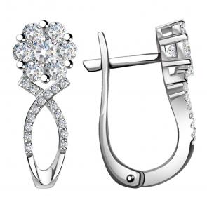 Серьги из белого золота Александра с бриллиантом 1020577сб фото