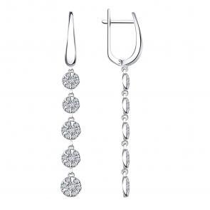 Серьги из белого золота Александра с бриллиантом 1020631сб фото