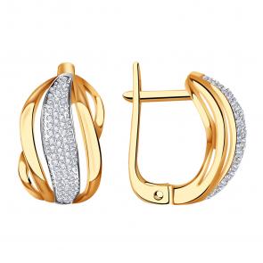 Золотые серьги Александра с бриллиантом 1020822ск фото