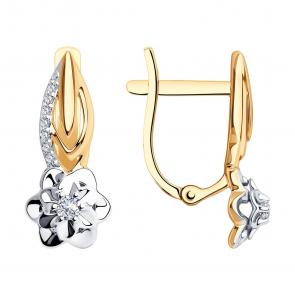 Золотые серьги SOKOLOV с бриллиантом 1020883 фото