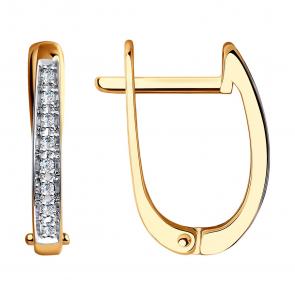 Золотые серьги SOKOLOV с бриллиантом 1020971 фото