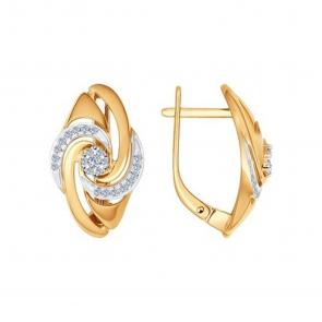 Золотые серьги SOKOLOV с бриллиантом 1020981 фото