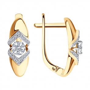 Золотые серьги SOKOLOV с бриллиантом 1020986 фото