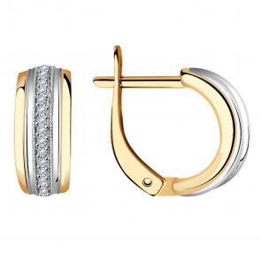 Золотые серьги Александра с бриллиантом 1020986сбк фото