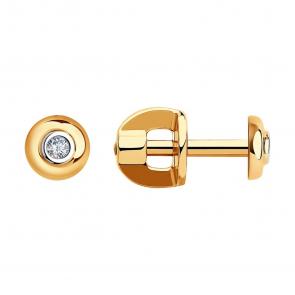 Золотые серьги SOKOLOV с бриллиантом 1021047 фото