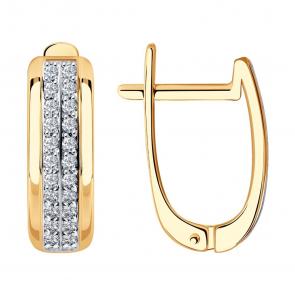 Золотые серьги SOKOLOV с бриллиантом 1021058 фото