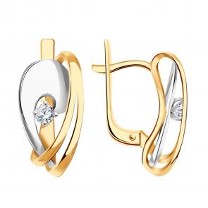 Золотые серьги Александра с бриллиантом 1021068сбк фото