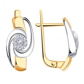 Золотые серьги Александра с бриллиантом 1021220сбк фото