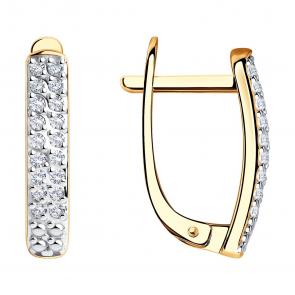 Золотые серьги SOKOLOV с бриллиантом 1021306 фото