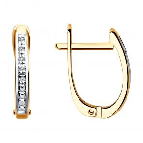 Золотые серьги SOKOLOV с бриллиантом 1021316 фото