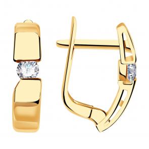 Золотые серьги Александра с бриллиантом 1021340ск фото