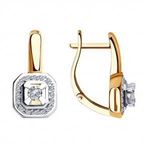 Золотые серьги SOKOLOV с бриллиантом 1021355 фото