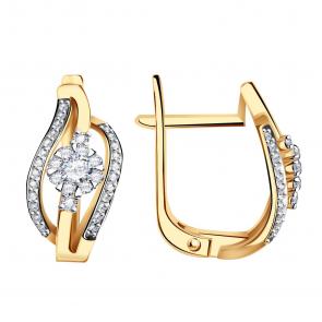 Золотые серьги Александра с бриллиантом 1021366сбк фото