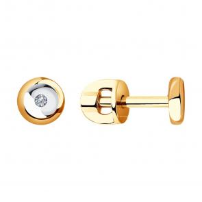 Золотые серьги SOKOLOV с бриллиантом 1021382 фото