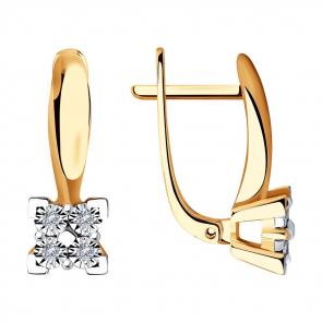 Золотые серьги SOKOLOV с бриллиантом 1021416 фото