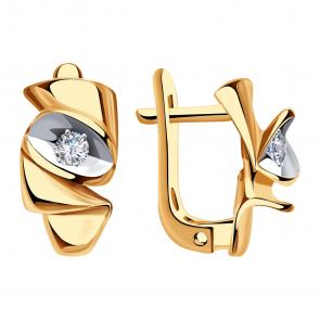 Золотые серьги Александра с бриллиантом 1021444сбк фото