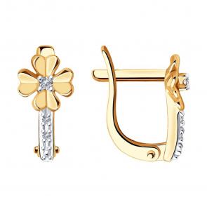 Золотые серьги SOKOLOV с бриллиантом 1021455 фото