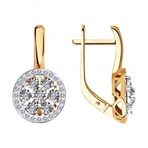 Золотые серьги SOKOLOV с бриллиантом 1021463 фото