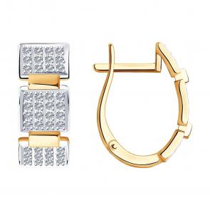 Золотые серьги SOKOLOV с бриллиантом 1021467 фото