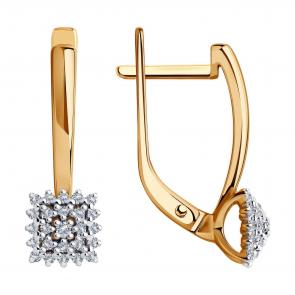 Золотые серьги SOKOLOV с бриллиантом 1021488 фото