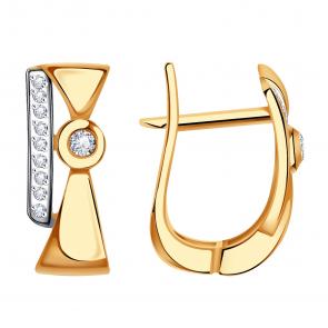 Золотые серьги Александра с бриллиантом 1021509ск фото