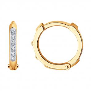 Золотые серьги SOKOLOV с бриллиантом 1021543 фото