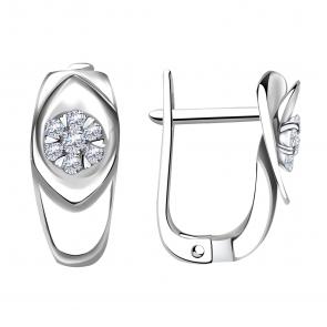 Серьги из белого золота Александра с бриллиантом 1021576сб фото
