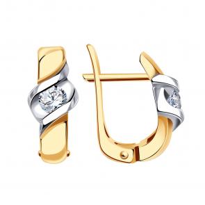 Золотые серьги Александра с бриллиантом 1021605сбк фото