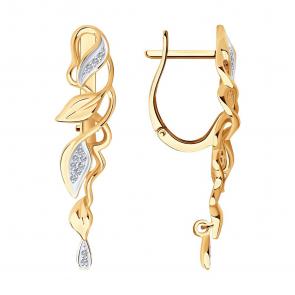 Золотые серьги SOKOLOV с бриллиантом 1021660 фото