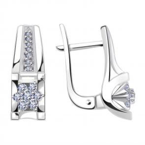 Серьги из белого золота Александра с бриллиантом 1021663сб фото