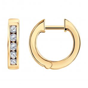 Золотые серьги SOKOLOV с бриллиантом 1021673 фото