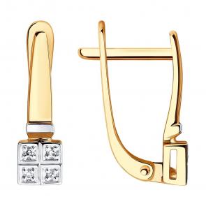 Золотые серьги SOKOLOV с бриллиантом 1021692 фото